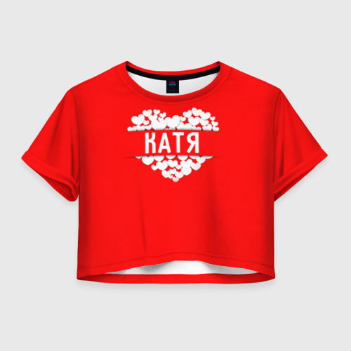 Женская футболка Crop-top 3D Катя Фото 01 Женская футболка Crop-top 3D Катя Фото 01