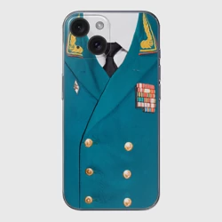 Чехол для iPhone 15 силиконовый с защитой камеры Китель - парадная форма