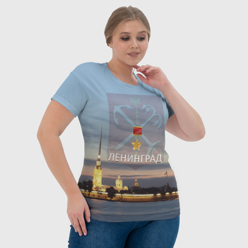 Женская футболка 3D Город-герой Ленинград, цвет 3D печать - фото 6