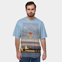 Мужская футболка oversize 3D Город-герой Ленинград - фото 2