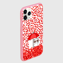 Чехол для iPhone 11 Pro Max матовый Сердцепад и сердитый кот - фото 2