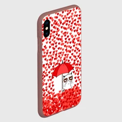 Чехол для iPhone XS Max матовый Сердцепад и сердитый кот - фото 2