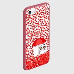 Чехол для iPhone 5/5S матовый Сердцепад и сердитый кот - фото 2