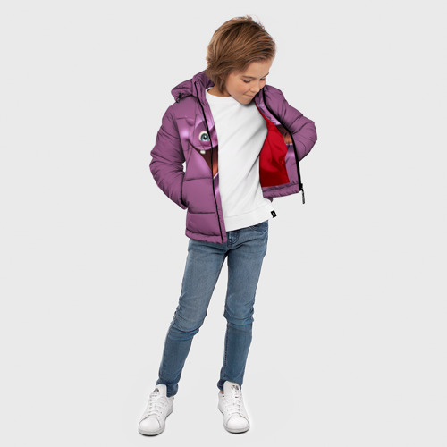 Зимняя куртка для мальчиков 3D Пластилиновый смайл, цвет красный - фото 5