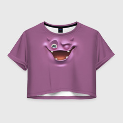Женская футболка Crop-top 3D Пластилиновый смайл