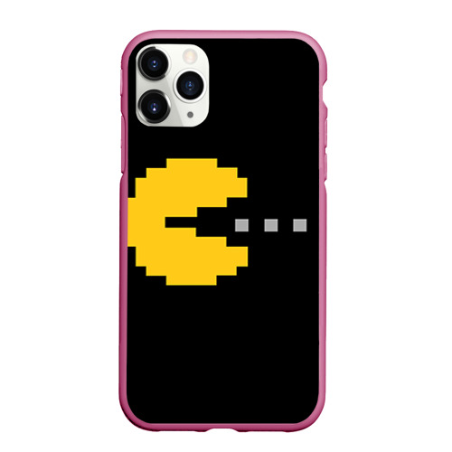 Чехол для iPhone 11 Pro Max матовый Pac-MAN, цвет малиновый