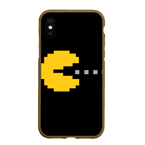 Чехол для iPhone XS Max матовый Pac-MAN, цвет коричневый