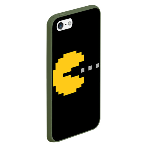 Чехол для iPhone 5/5S матовый Pac-MAN, цвет темно-зеленый - фото 3
