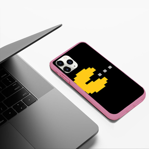 Чехол для iPhone 11 Pro Max матовый Pac-MAN, цвет малиновый - фото 5