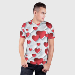 Мужская футболка 3D Slim Сердца - фото 2
