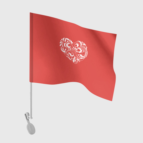 Флаг для автомобиля Сердце
