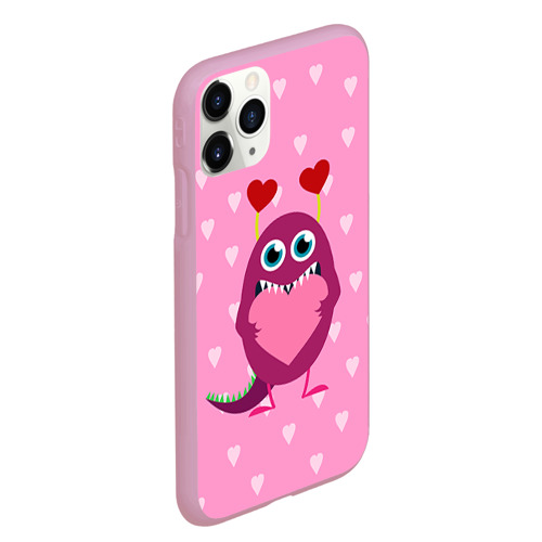 Чехол для iPhone 11 Pro Max матовый Чудик с сердцем, цвет розовый - фото 3