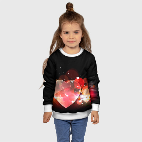 Детский свитшот 3D Сердца, цвет 3D печать - фото 7