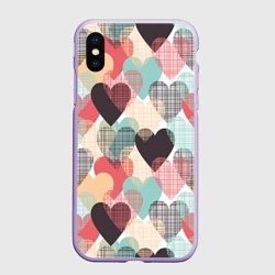 Чехол для iPhone XS Max матовый Сердечки