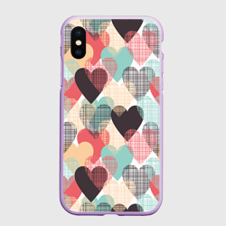 Чехол для iPhone XS Max матовый Сердечки