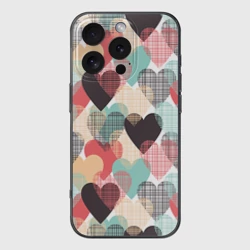 Чехол для iPhone 16 Pro силиконовый с защитой камеры Сердечки