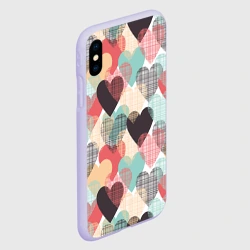 Чехол для iPhone XS Max матовый Сердечки - фото 2
