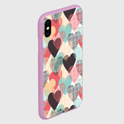 Чехол для iPhone XS Max матовый Сердечки - фото 2