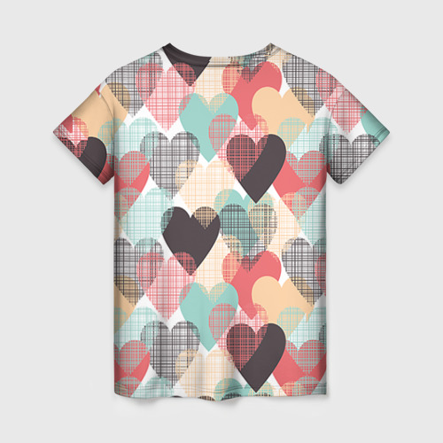 Женская футболка 3D Сердечки, цвет 3D печать - фото 2