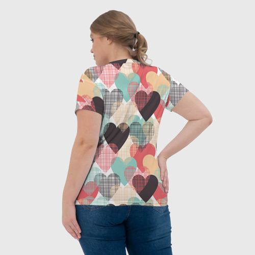 Женская футболка 3D Сердечки, цвет 3D печать - фото 7
