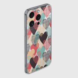Чехол для iPhone 15 Pro Max силиконовый с защитой камеры Сердечки - фото 2