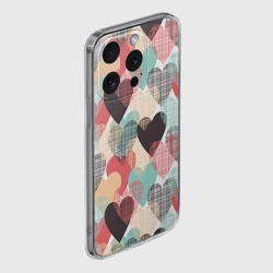 Чехол для iPhone 15 Pro силиконовый с защитой камеры Сердечки - фото 2