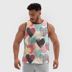 Мужская спортивная майка 3D Сердечки - фото 2