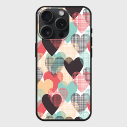 Чехол силиконовый для Apple iPhone 15 Pro матовый Сердечки