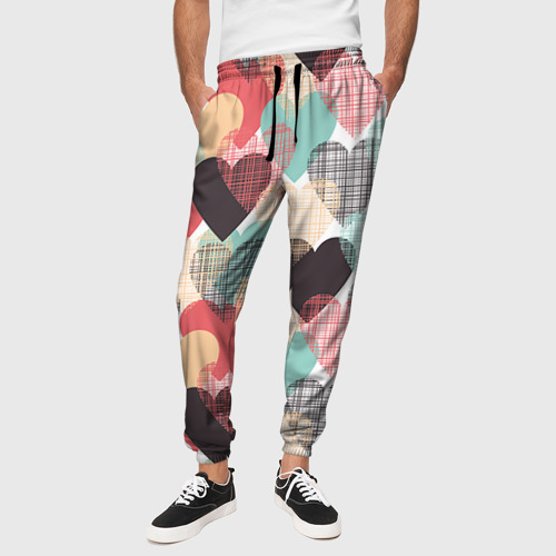 Мужские брюки 3D Сердечки, цвет 3D печать - фото 4