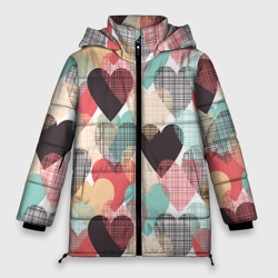 Женская зимняя куртка Oversize Сердечки