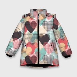 Зимняя куртка для девочек 3D Сердечки