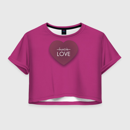 Женская футболка Crop-top 3D Любовь, цвет 3D печать