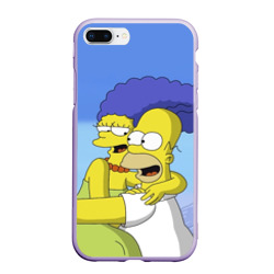 Чехол для iPhone 7Plus/8 Plus матовый Гомер и Мардж