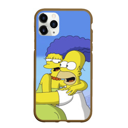 Чехол для iPhone 11 Pro матовый Гомер и Мардж