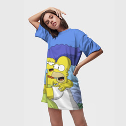 Платье-футболка 3D Гомер и Мардж - фото 2