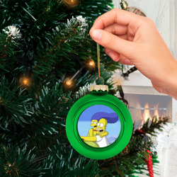 Стеклянный ёлочный шар Гомер и Мардж - фото 2