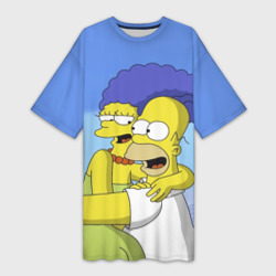 Платье-футболка 3D Гомер и Мардж
