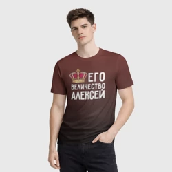 Мужская футболка 3D Алексей и корона - фото 2