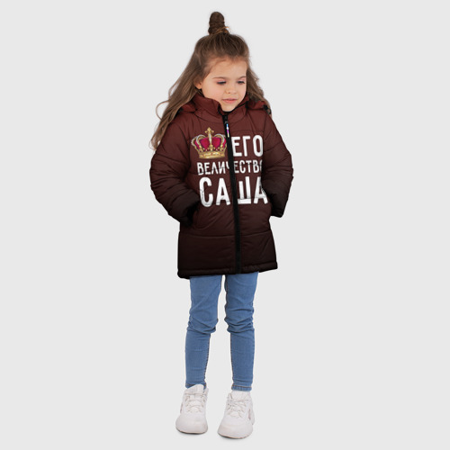 Зимняя куртка для девочек 3D Саша и корона, цвет светло-серый - фото 5