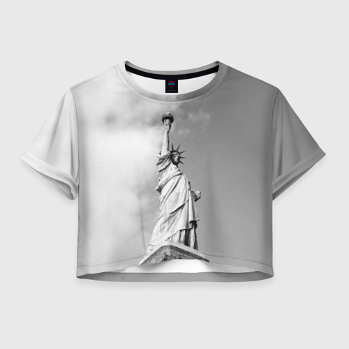 Женская футболка Crop-top 3D Статуя Свободы, цвет 3D печать