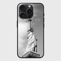 Чехол силиконовый для Apple iPhone 15 Pro матовый Статуя Свободы