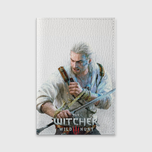 Обложка для паспорта матовая кожа Witcher, цвет черный