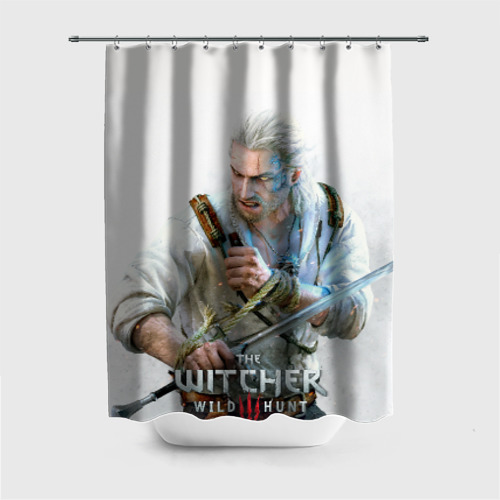 Штора 3D для ванной Witcher