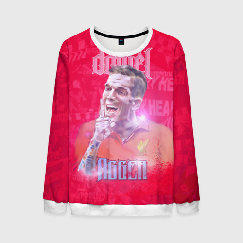 Мужской свитшот 3D Daniel Agger. Liverpool, цвет белый