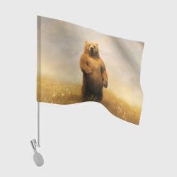 Флаг для автомобиля Медведь в поле