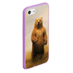 Чехол для iPhone 5/5S матовый Медведь в поле - фото 2