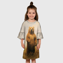 Детское платье 3D Медведь в поле - фото 2