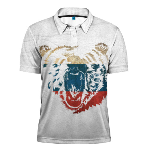 Мужская рубашка поло 3D Russian Bear Фото 01 Мужская рубашка поло 3D Russian Bear Фото 01