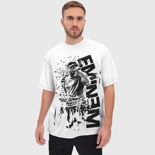 Мужская футболка oversize 3D Eminem, цвет 3D печать - фото 3