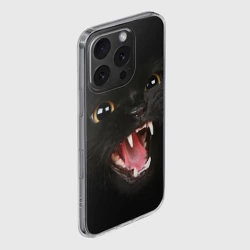 Чехол для iPhone 16 Pro Max силиконовый с защитой камеры Черный кот в темноте - фото 2